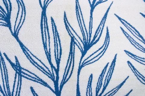 Blue doormat texture with various patterns. Abstract background and texture.. Stock Photos