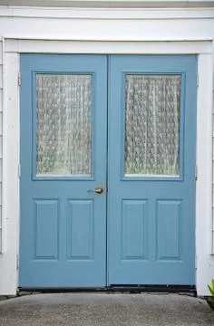 Blue doors with windows Foto stock