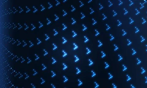 Blue dot abstract background glowing directional arrows map data flow across Stockillustratie