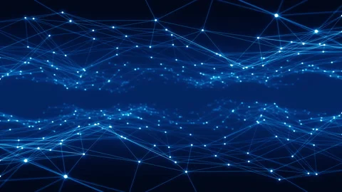 Blue dot and line connection with polygonal technology abstract background Video stock 157544979