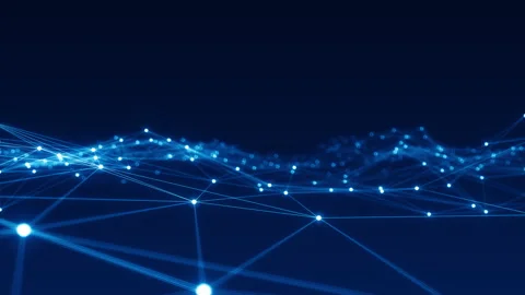 Blue dot and line connection with polygonal technology abstract background Stock-Footage 157544988