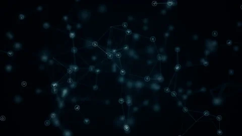 Blue dot and line connection with polygonal and technology icon Stock Footage 235621103