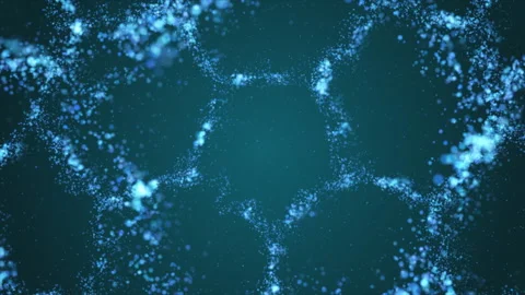 Blue Dot Hexagon Animated Background Loop able Stock Footage 244862805