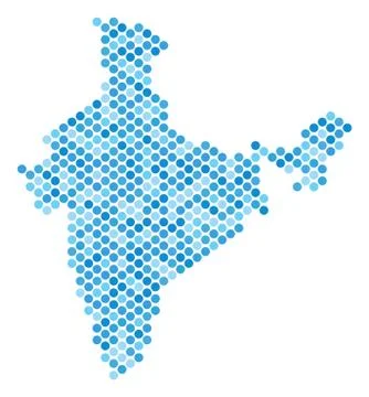 Blue Dot India Map Stock Illustration