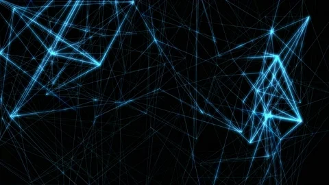 Blue Dot Lines Connection for cyber futuristic background animation. Stock Footage 191941960