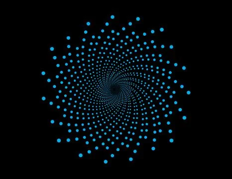 Blue dot spiral abstract background Stock Illustration
