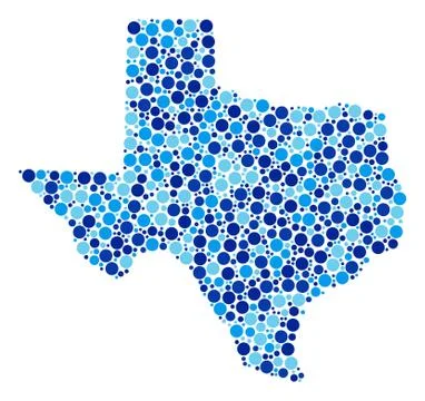 Blue Dot Texas Map Collage Illustrazione stock