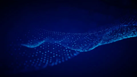 Blue dot wave 3d animation loop 60fps Stock Footage 211425788