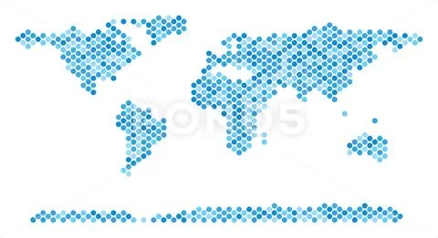 Blue Dot World Continent Map ~ Clip Art ~ Download #90766935