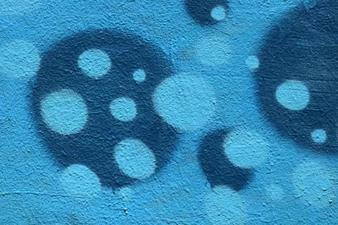 Blue dots and circles pattern Foto stock
