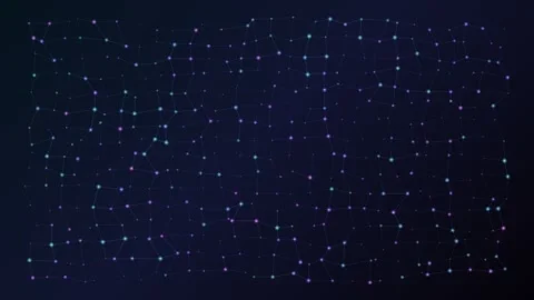 Blue dots on dark background form connections and patterns Stock Footage 337233510