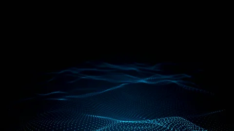 Blue dots moving in waves on a dark screen, mockup Stock-Footage 167691779