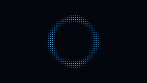 Blue dotted circle animation on dark background Stock Footage 337233710
