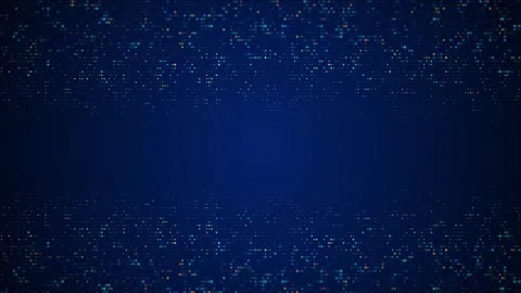 Blue dotted digital frame pixel particles, clean center space, glowing data grid Stock Footage 340456090