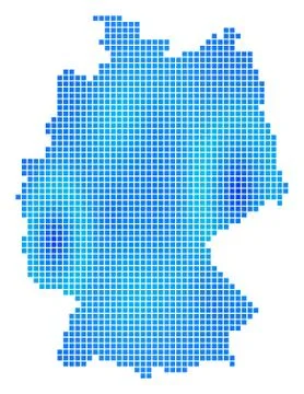 Blue Dotted Germany Map Illustrazione stock