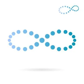 Blue dotted infinity sign Illustrazione stock