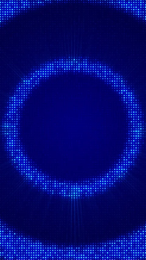 Blue dotted LED frame glowing vertical brackets, dark center space, soft light r Stock Footage 340528382
