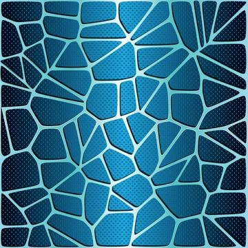 Blue dotted metallic sheet with blue metallic random path on it. Vector ill.. Illustrazione stock
