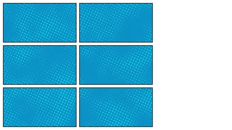 Blue dotted panels in retro comics book style animation with Stock-Footage 148441305