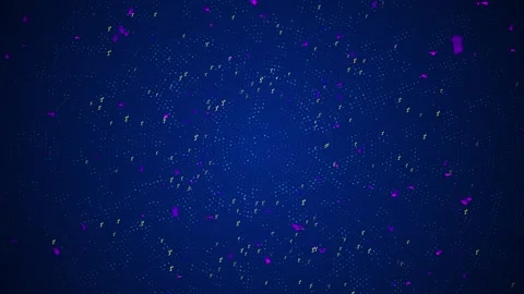 Blue dotted party background spiral particle pattern, colorful confetti, small Stock Footage 334103571