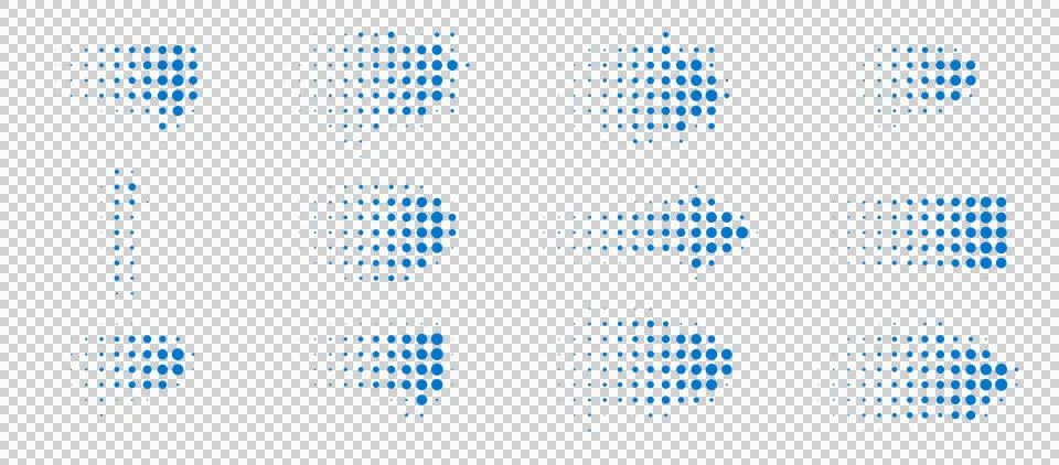 Blue Dotted Speech Bubbles Isolated on White Background イラスト素材