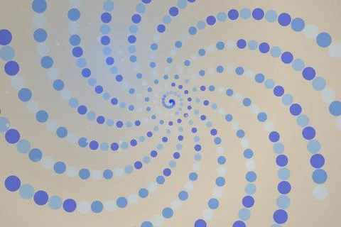 Blue dotted spiral pattern on beige background 스톡 일러스트