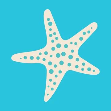 Blue Dotted Starfish Icon Stock Illustration