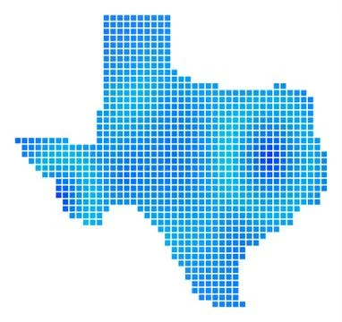 Blue Dotted Texas Map Illustrazione stock