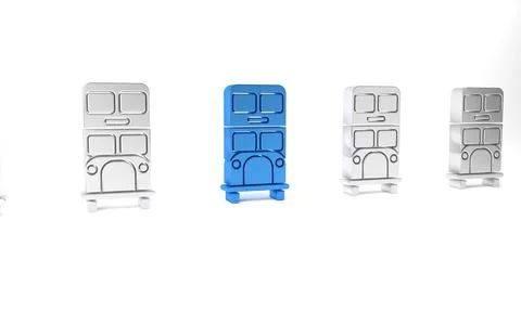 Blue Double decker bus icon isolated on white background. London classic pa.. Stock Illustration