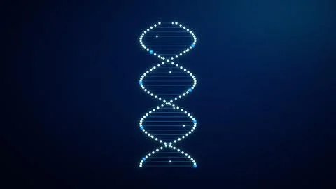 Blue Double Helix Data Spine Technology Background Stock Illustration