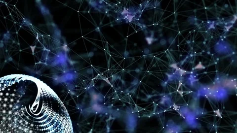 Blue double layer plexus fantasy abstract technology and engineering background Stock Footage 70461325