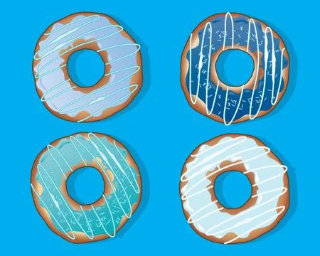 Blue doughnuts Stock Illustration