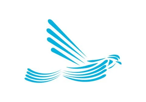 Blue dove on white 스톡 일러스트
