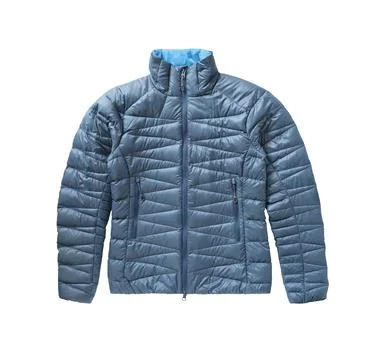 Blue down jacket 스톡 사진