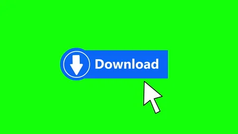 Blue Download Button Animation on Green Screen 库存影片 334830905