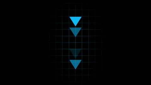 Blue Downward Arrow on Grid Background Stock Footage 333154045