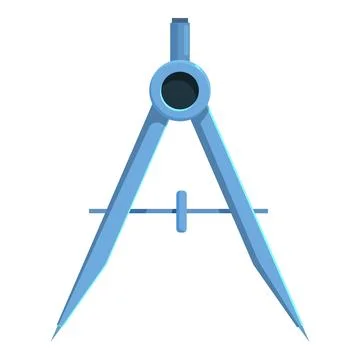 Blue drafting compass drawing perfect circles and arcs Illustrazione stock
