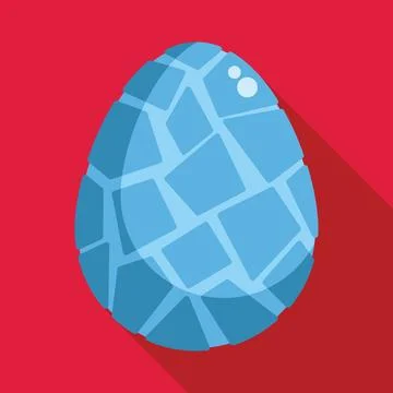 Blue dragon egg with mosaic pattern on red background イラスト素材