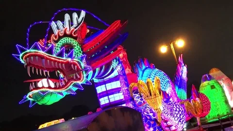 Blue Dragon Lantern 库存影片 82872967