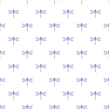 Blue dragonfly insect seamless pattern repeating background 스톡 일러스트
