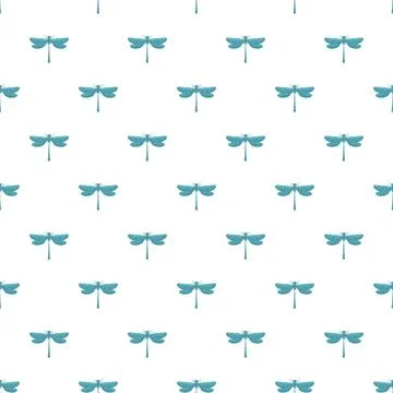 Blue dragonfly insects seamless repeating pattern background イラスト素材