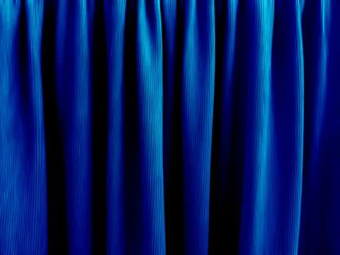 Blue drape background with wave line pattern. 스톡 사진
