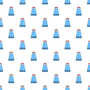 Blue draped curtain pattern with red top Stock Illustration