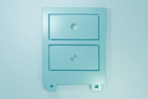 Blue Drawer with documents icon isolated on blue background. Archive papers.. Stock Illustration