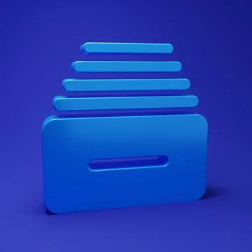 Blue Drawer with documents icon isolated on blue background. Archive papers.. Illustrazione stock