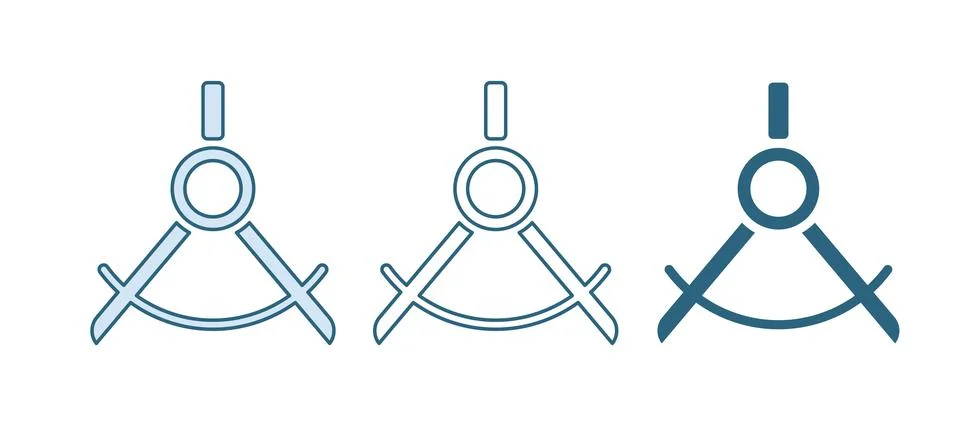 Blue Drawing compass icon isolated on white background. Compasses sign. Dra.. Stock Illustration