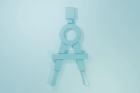 Blue Drawing compass icon isolated on blue background. Compasses sign. Draw.. Stock Illustration