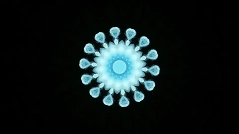 Blue drawing of a mandala on a black background 库存影片 317426292