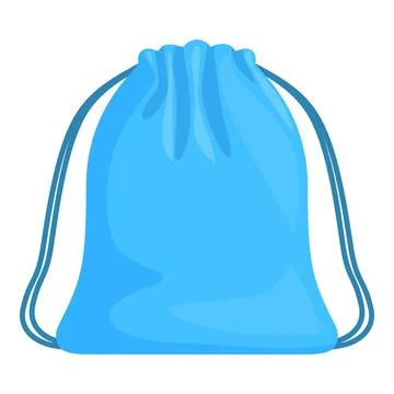 Blue drawstring backpack isolated on white background Stock Illustration