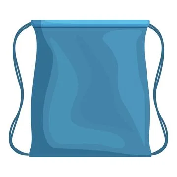 Blue drawstring backpack isolated on white background Illustrazione stock